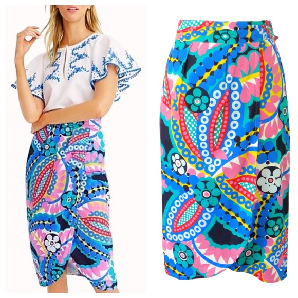 J. Crew Dresses & Skirts - J. Crew Tie-back tulip skirt in Ratti® kaleidoscope floral (00)